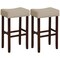Costway Set of 2 Bar Stools Counter Height Saddle Kitchen Chairs with Wooden Legs